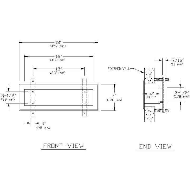 Stainless Steel Recessed Shelf