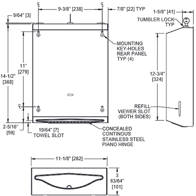 Stainless Steel Large Paper Towel Dispenser