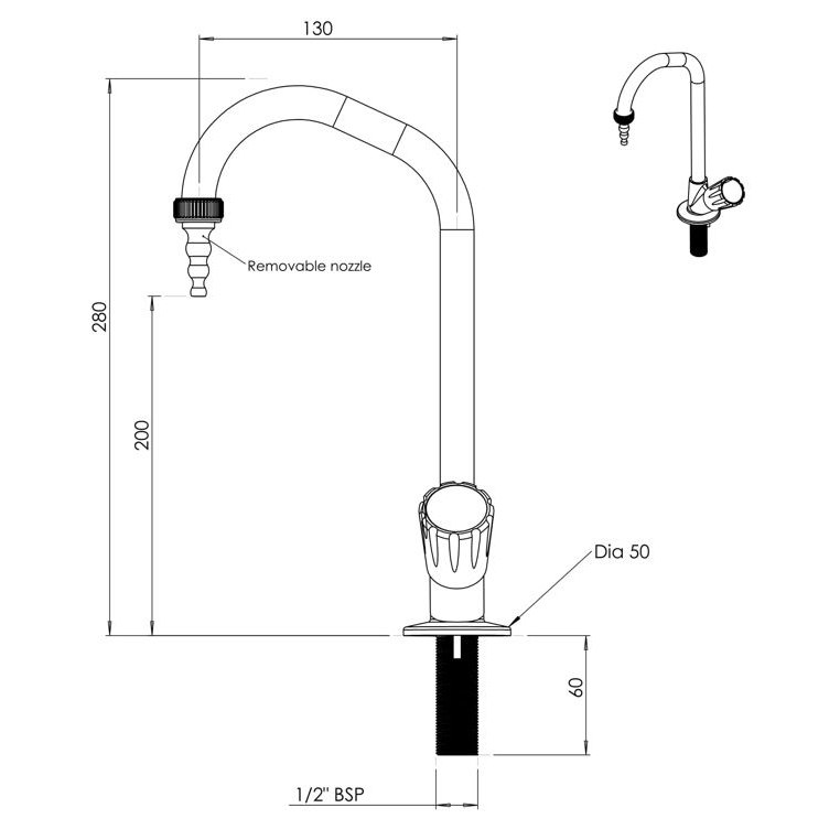 Hot Or Cold Water Standard Laboratory Tap