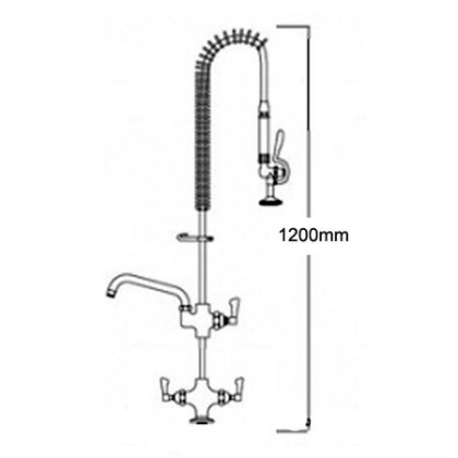 Catering Pre Rinse Spray Unit With Pot Filler - Single Tap Hole