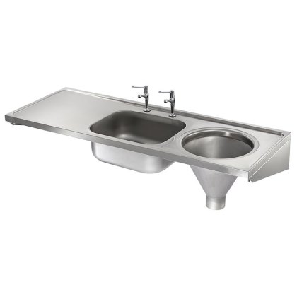 Combined Slop Hopper Sink and Drainer