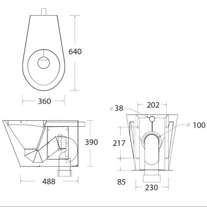 Stainless Steel Back To Wall S Trap Toilet