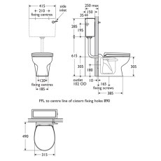 Infant Height Back to Wall WC Pan