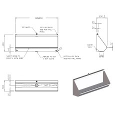 300mm Projection Wall Hung Stainless Steel Urinal 300mm Projection Wall Hung Stainless Steel Urinal