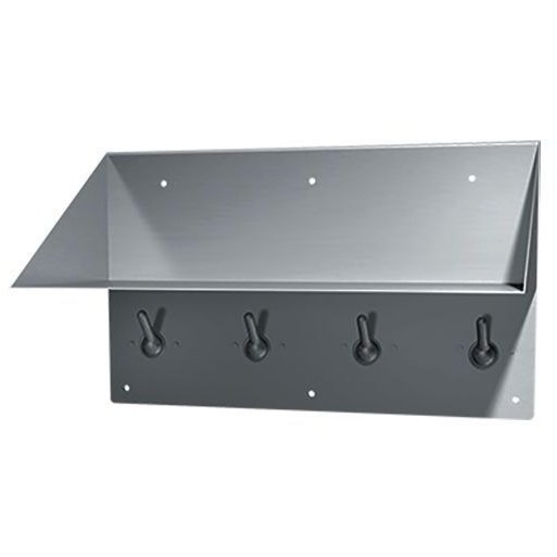 Stainless Steel Anti Ligature Shelf with Four Coat Hooks Stainless Steel Anti Ligature Shelf with Four Coat Hooks