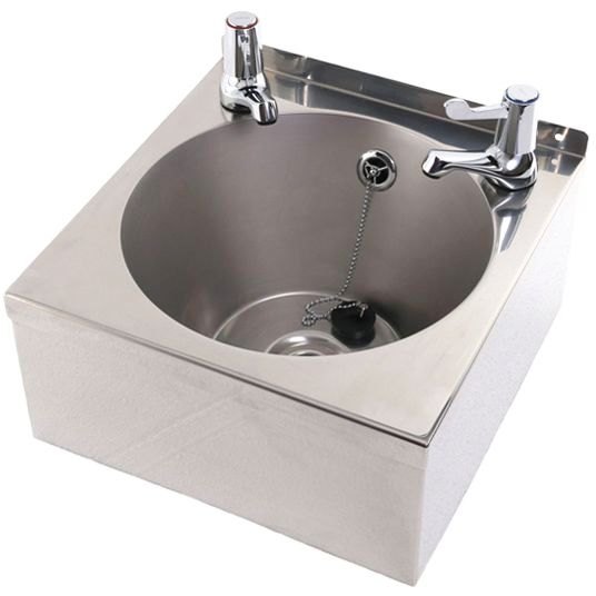 Stainless Steel Compact Wash Basin With Lever Taps Stainless Steel Compact Wash Basin With Lever Taps
