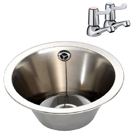 Stainless Steel Inset Wash Bowl With Lever Taps Stainless Steel Inset Wash Bowl With Lever Taps